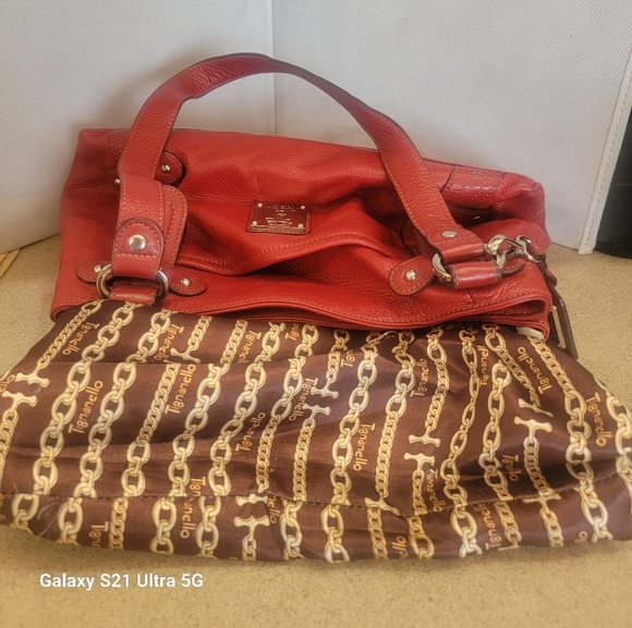 TIGNANELLO RED LEATHER SHOULDER HANDBAG - Picture 4 of 6
